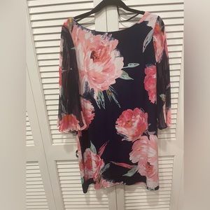 JESSICA H BUTTERFLY SLEEVES FLOWER DRESS SZ 16